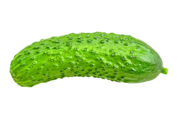 Young fresh cucumbers isolated on a transparent background.