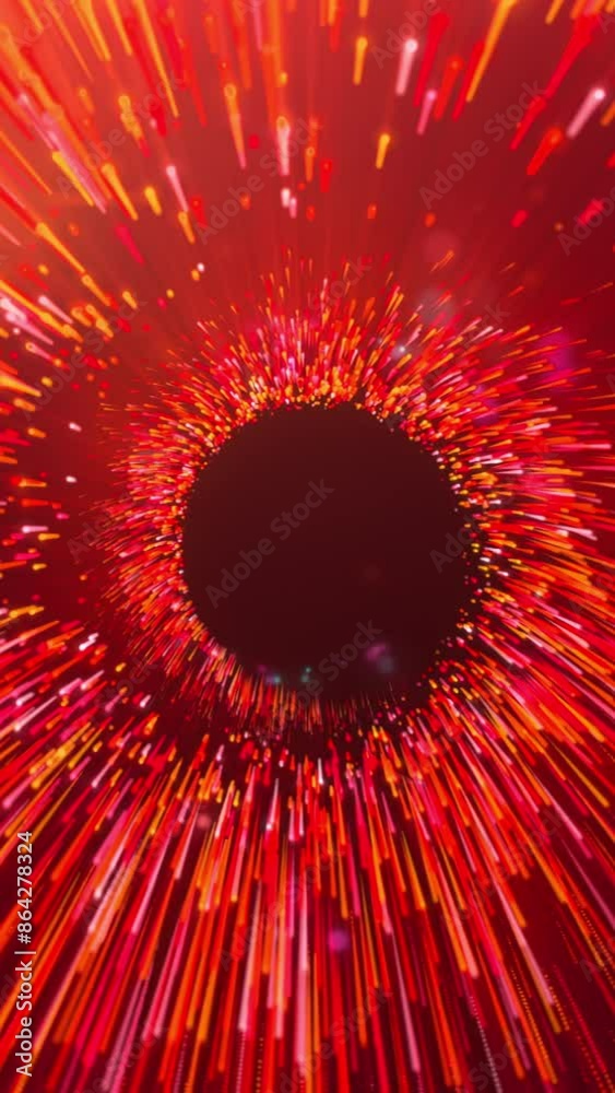 Poster red and blue background . motion . bright animation with white lines that move in different directio