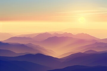 Fototapeta premium Serene mountain sunrise in vibrant colors