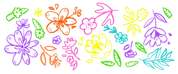 Vector set with spring flowers hand drawn . Black brush flower silhouettes. Ink drawing wild plants, herbs or flowers, monochrome botanical illustration. Anemones, peonies, chrysanthemums isolated cli