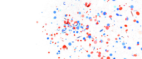 Confetti - Festive background with confetti in the shape of Confetti in the color of the American flag.