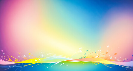 Abstract Colorful Background with Swirls and Floral Elements