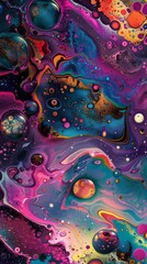 Colorful abstract liquid art texture combining vibrant hues with a liquid effect.