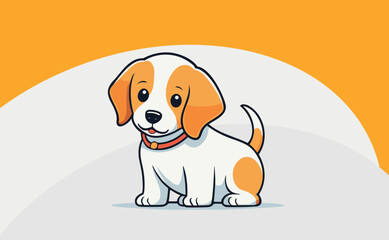 Puppy premium vector, cute dog, sitting dog, design for pet shop