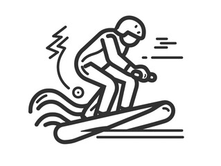 Outline icon of extreme sport isolated on a white background. It is a simple and minimalist concept.