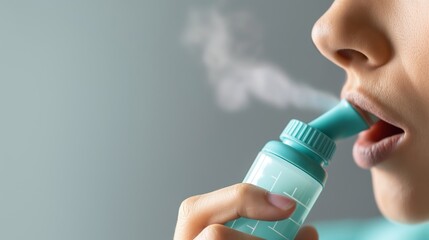 Patient using an inhaler for asthma management