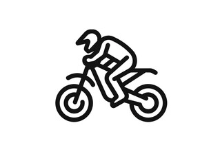 Outline icon of extreme sport isolated on a white background. It is a simple and minimalist concept.