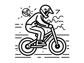 Outline icon of extreme sport isolated on a white background. It is a simple and minimalist concept.