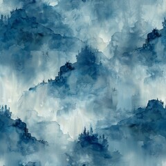 watercolor Subtle watercolor washes in shades of light grey and soft blue, creating a misty and atmospheric effect, tranquil and serene, seamless repeating pattern, minimal pattern