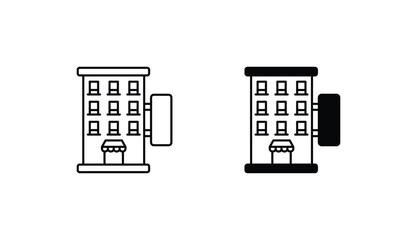 Hotel icon design with white background stock illustration