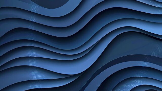 Dark blue elegant paper waves abstract