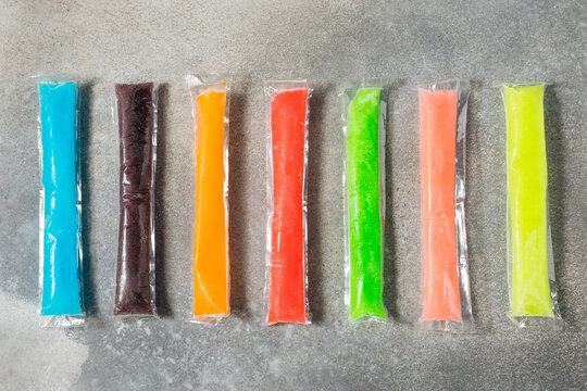 Colorful Sweet Frozen Freezer Pop Popsicles