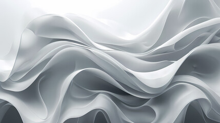 Obraz premium Abstract silky wave patterns in monochromatic tones creating a calm and tranquil visual texture.