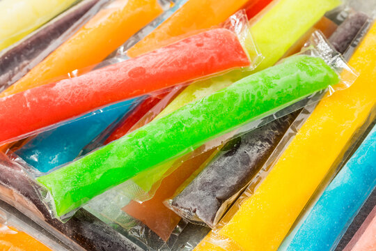 Colorful Sweet Frozen Freezer Pop Popsicles