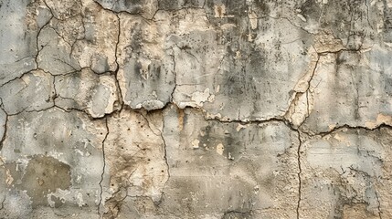 Fototapeta premium Textured and Weathered Concrete Wall Background with Visible Cracks in High Resolution
