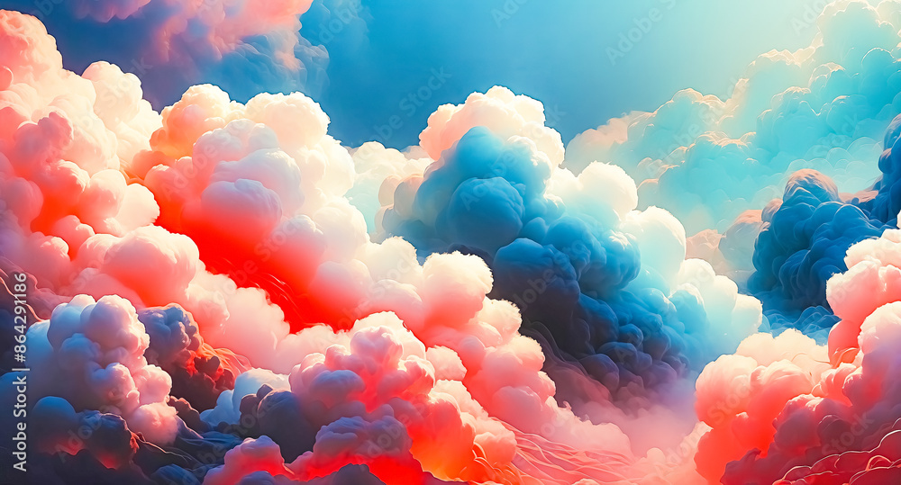 Canvas Prints Abstract Colorful Cloudscape