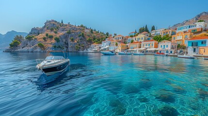 Italian summer hollydays, Mediterranean Sea, AI generated