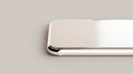 Sleek modern mobile phone with a premium metallic finish, showcased at a slight angle on a clean white background, perfect for high-resolution mockups and commercial use