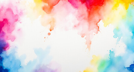 Obraz premium Watercolor background with colorful abstract painting on white background