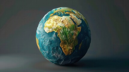 Fototapeta premium detailed 3d rendering of the earth globe showing continents and oceans digital illustration