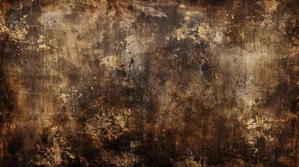 Obraz premium distressed vintage grunge texture in dark earthy chocolate brown abstract background