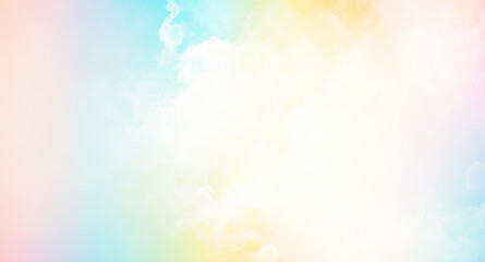 Abstract Pastel Background with White Clouds