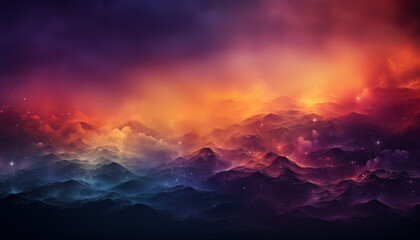Fototapeta premium Fantastic abstract landscape with mountains and clouds. Vector illustration.