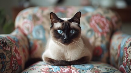 Regal Siamese cat, dignified