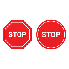 stop sign icon in red