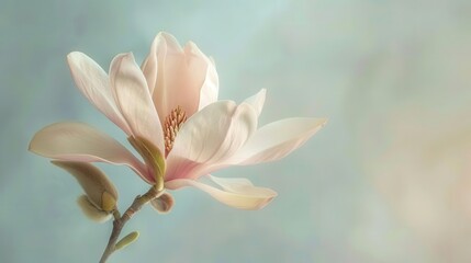 Naklejka premium elegant botanical beauty magnolia blooms with velvety petals delicate floral photography