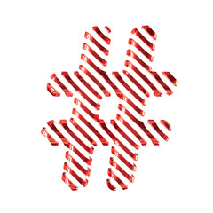 White symbol with red diagonal ultra thin straps