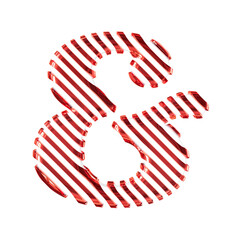 White symbol with red diagonal ultra thin straps