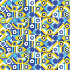 Fototapeta premium Colourful geometric pattern in Bauhaus style. Abstract background. Vector illustration
