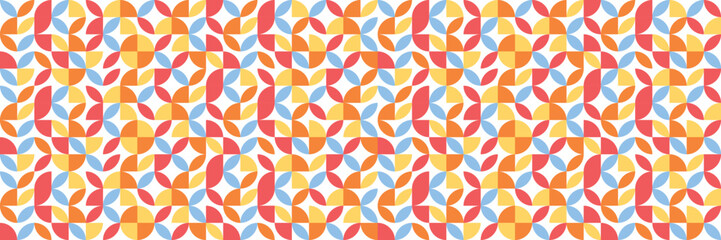 Geometric Bauhaus style background. Abstract seamless pattern. Banner. Vector illustration