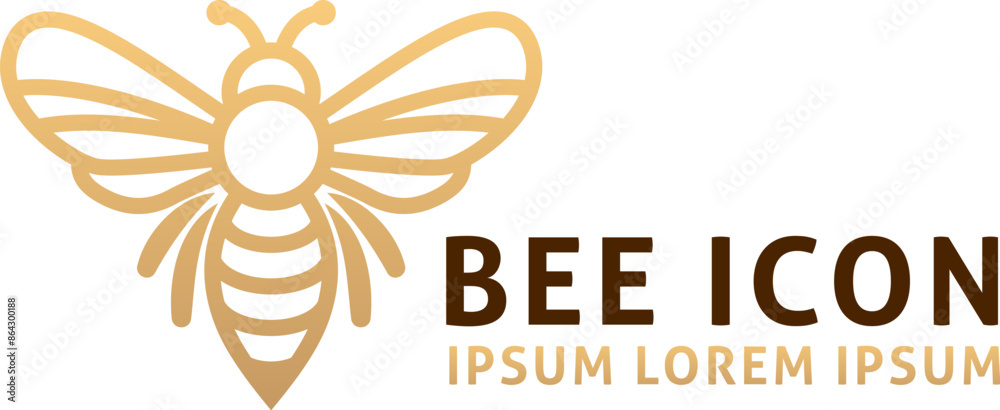 Sticker A honey bee or bumblebee animal illustration mascot design icon concept