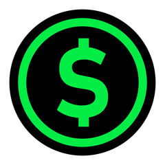 ikona znaku dolara, grafika wektorowa