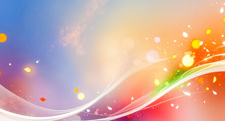 Obraz premium Abstract Colorful Background with Glowing Lights and White Shapes