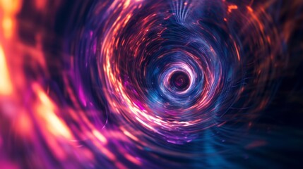 Depicting a swirling temporal vortex, with vibrant colors and dynamic motion suggesting the flow of time