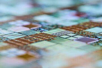 Naklejka premium シリコンウエハのクローズアップ