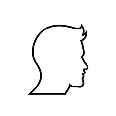man's face side view with artificial intelligence. icons and logos. flat design style. suitable for profiles, models, reports, etc. vector design template