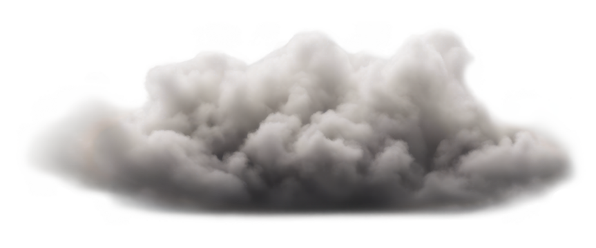 Dark storm cloud isolate on transparent background, png, cutout