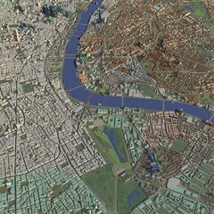 3D illustration of city and urban in London England