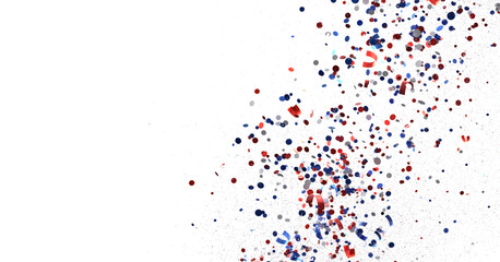 Confetti - Festive background with confetti in the shape of Confetti in the color of the American flag.