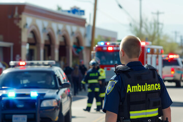 Emergency responders on city street