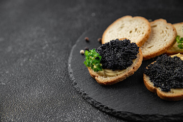 caviar lumpfish black caviar fresh seafood appetizer meal food snack on the table copy space food background