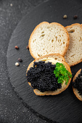 caviar lumpfish black caviar fresh seafood appetizer meal food snack on the table copy space food background