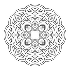 Fototapeta premium Mandala Radial Circular Geometric Pattern. Decorative Circle Design Element.