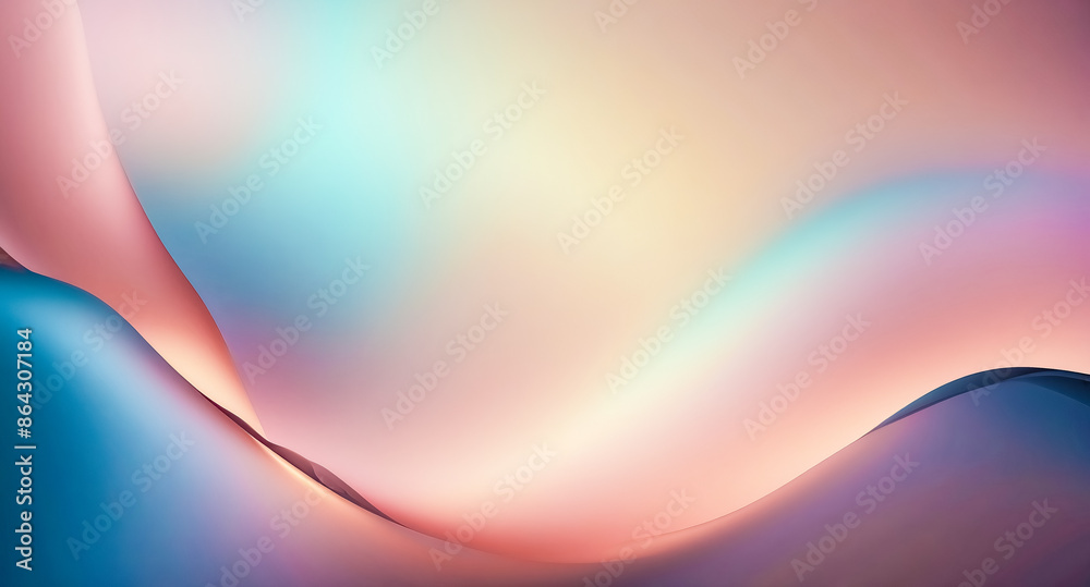 Canvas Prints Abstract Gradient Background with Smooth Curves