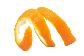 Orange peel isolated on white background, transparent 