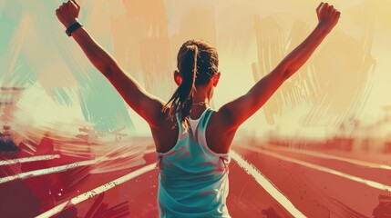 An sports person taking part in an athletics race